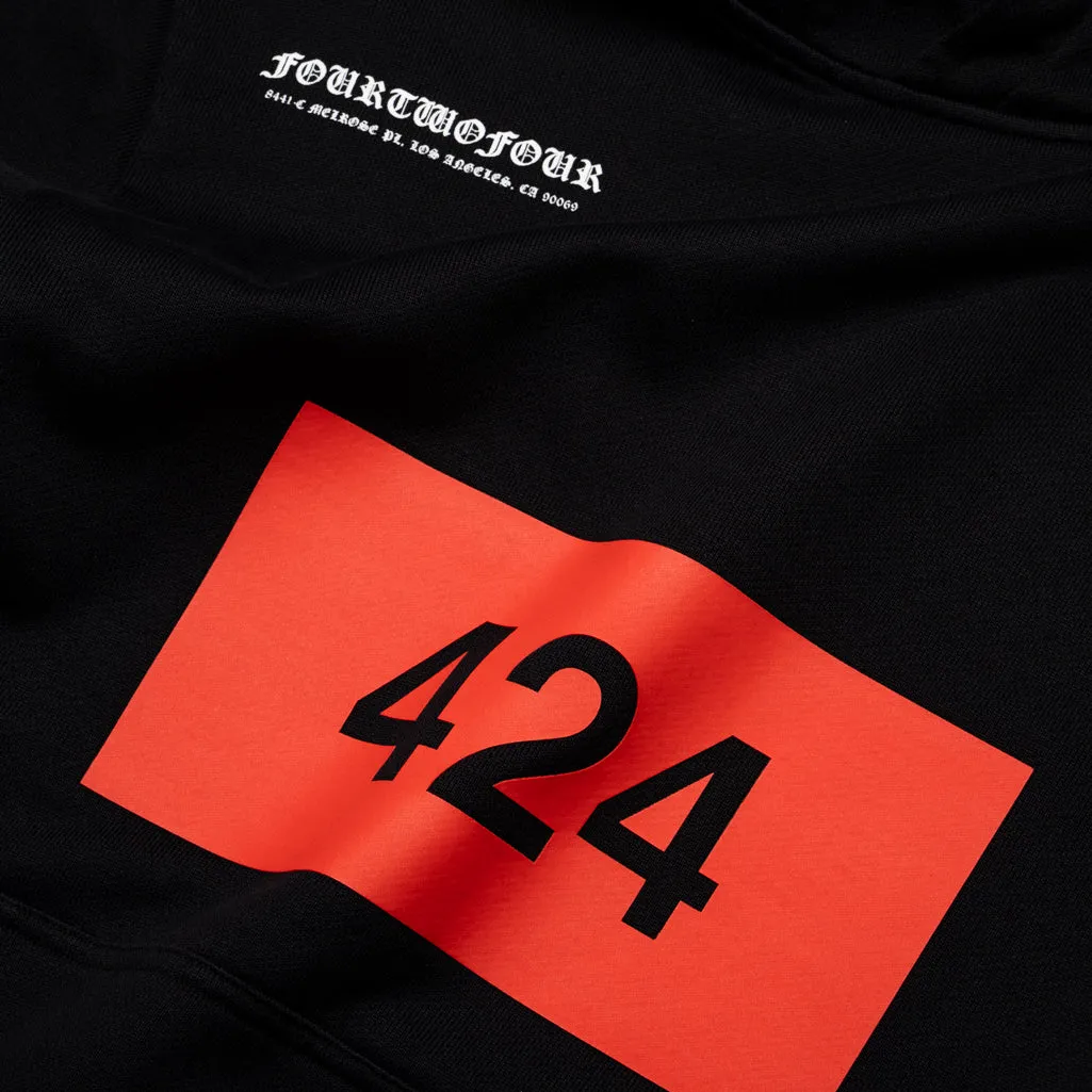 424 Felpa Stampata Hoodie - Black