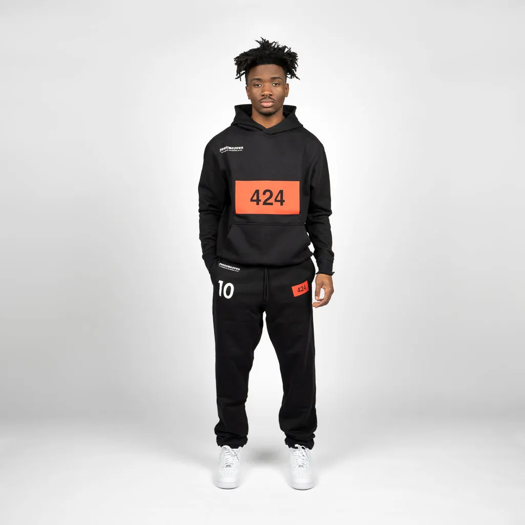 424 Felpa Stampata Hoodie - Black