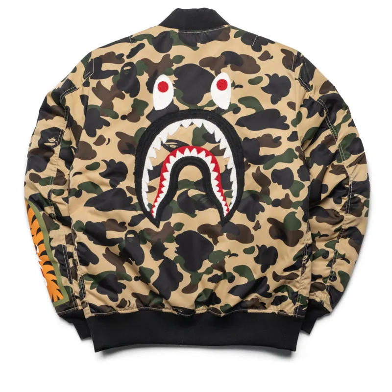 A Bathing Ape 1st Camo Shark MA-1 Jacket - Yellow