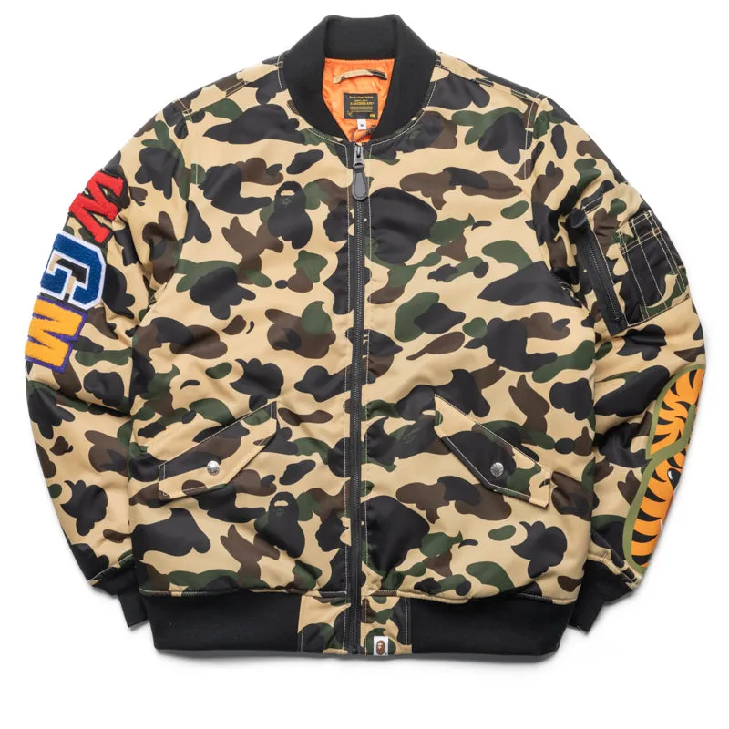 A Bathing Ape 1st Camo Shark MA-1 Jacket - Yellow