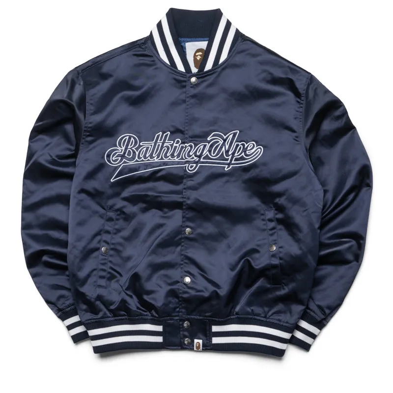 A Bathing Ape Baseball Varsity Jacket - Navy