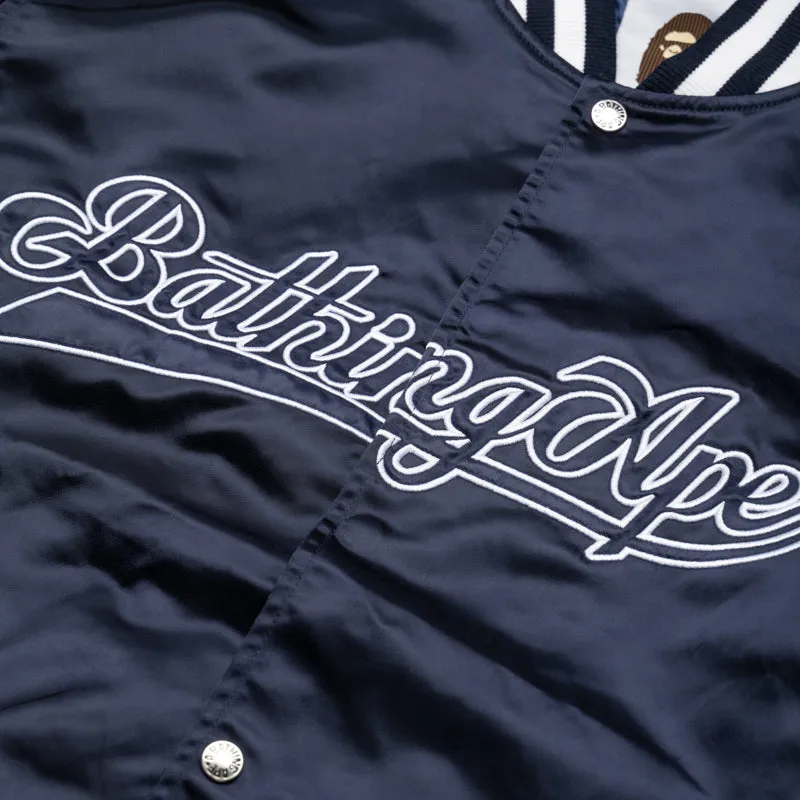 A Bathing Ape Baseball Varsity Jacket - Navy