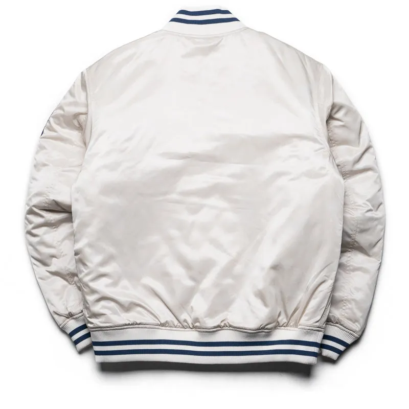 A Bathing Ape Solid Camo NYC Logo Varsity Jacket - Ivory
