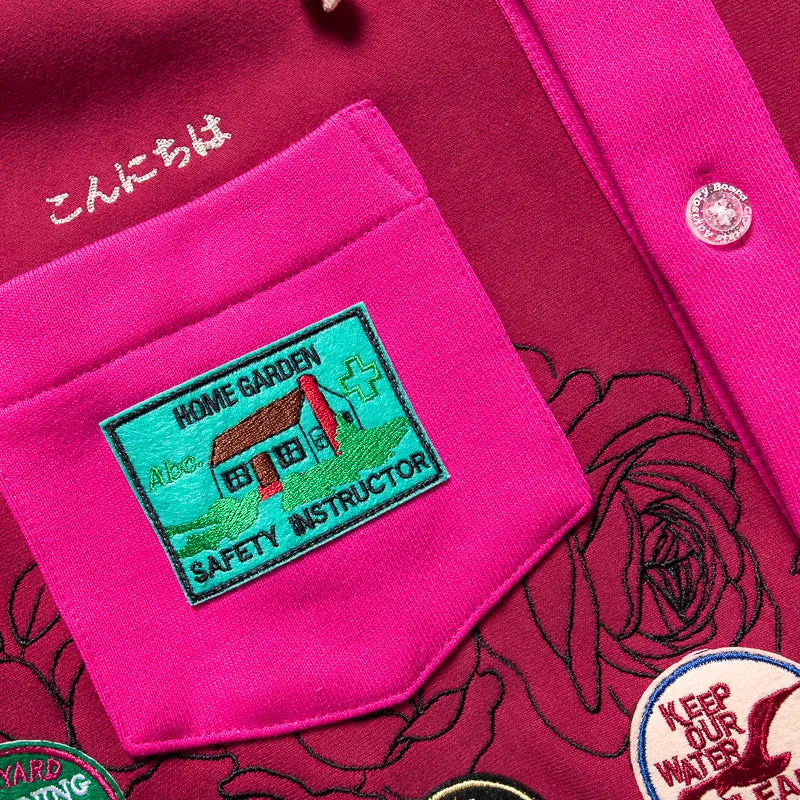 Advisory Board Crystals Rose Patch Gardener Hooded Sweatshirt - Wine