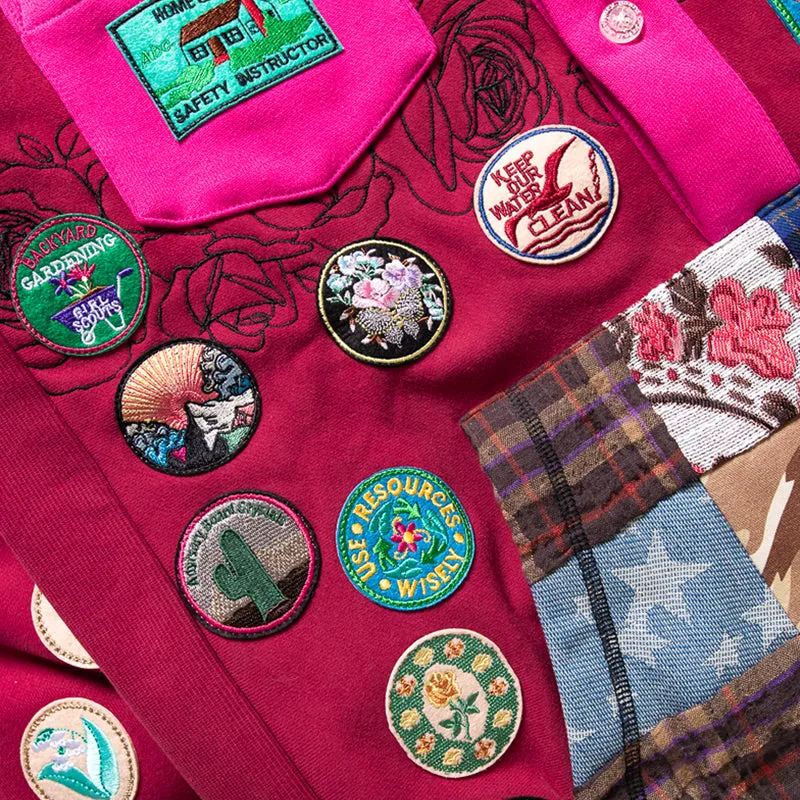 Advisory Board Crystals Rose Patch Gardener Hooded Sweatshirt - Wine