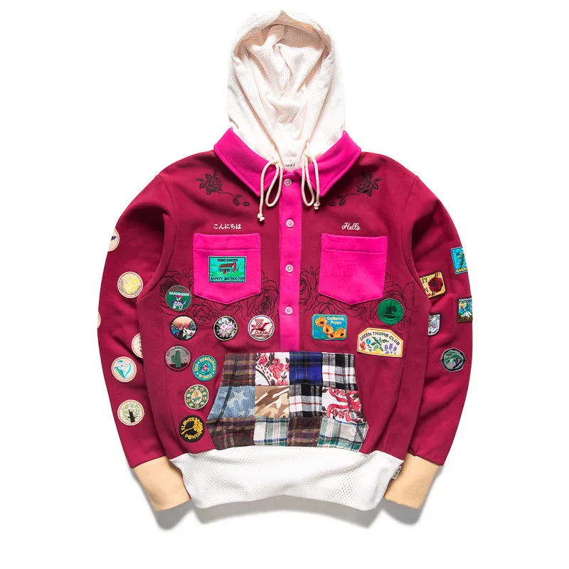 Advisory Board Crystals Rose Patch Gardener Hooded Sweatshirt - Wine