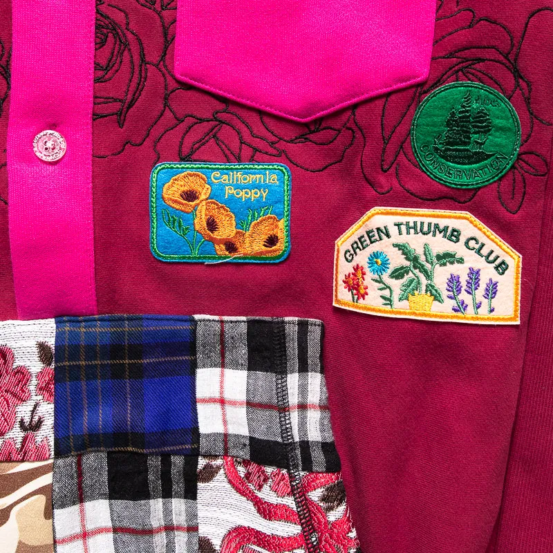 Advisory Board Crystals Rose Patch Gardener Hooded Sweatshirt - Wine