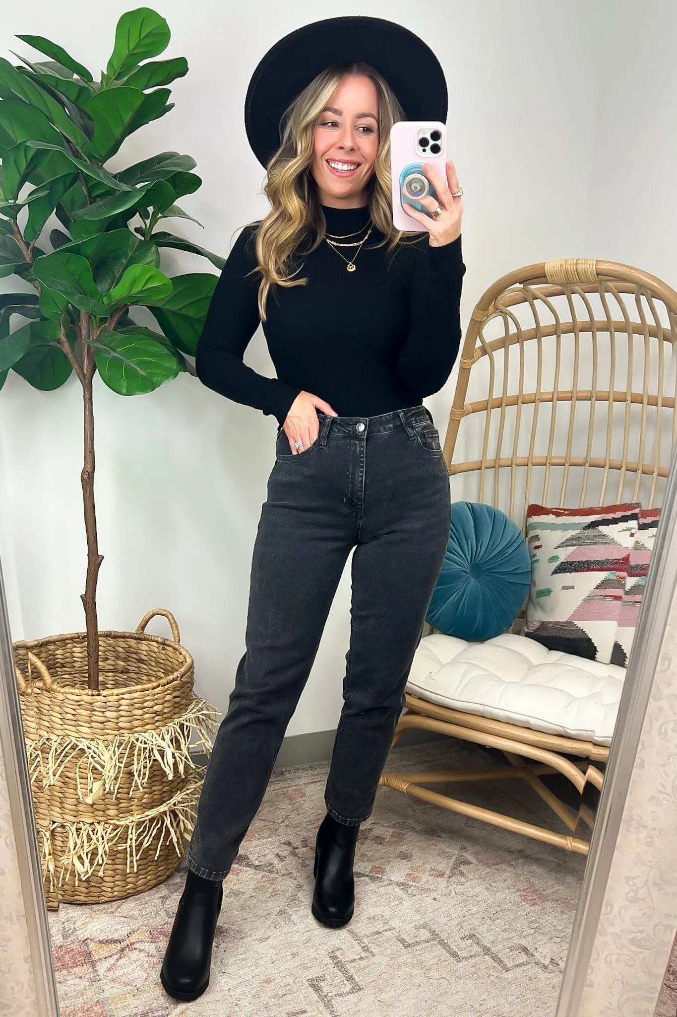 Almeidah Mock Neck Ribbed Knit Sweater - FINAL SALE