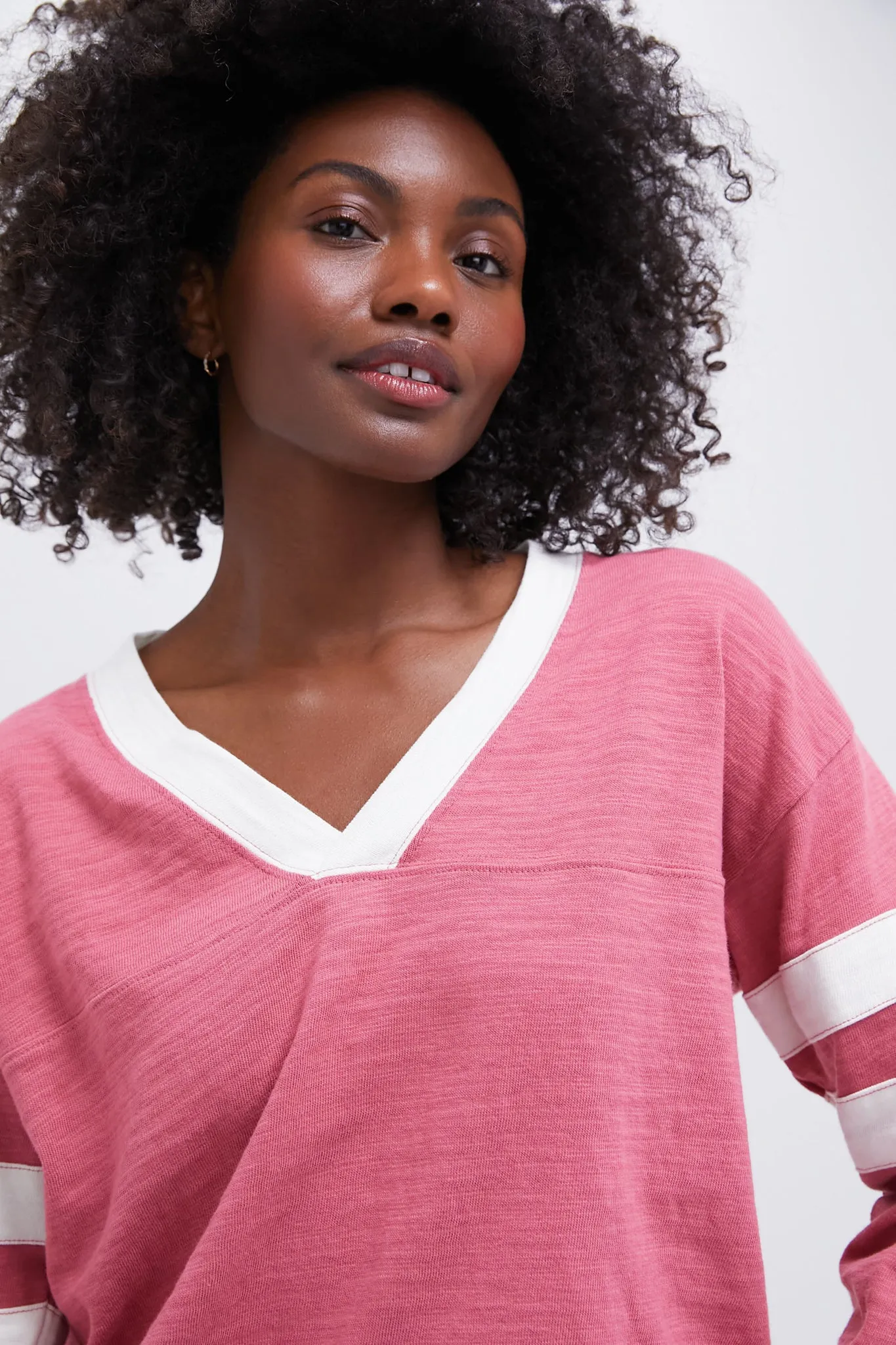 Baroque Rose Sunwashed Slub V-Neck
