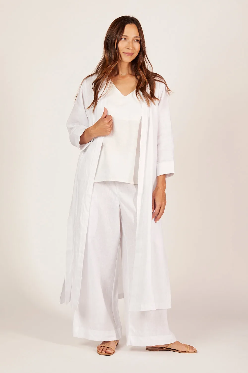 Ember Linen Cami in White Adrift