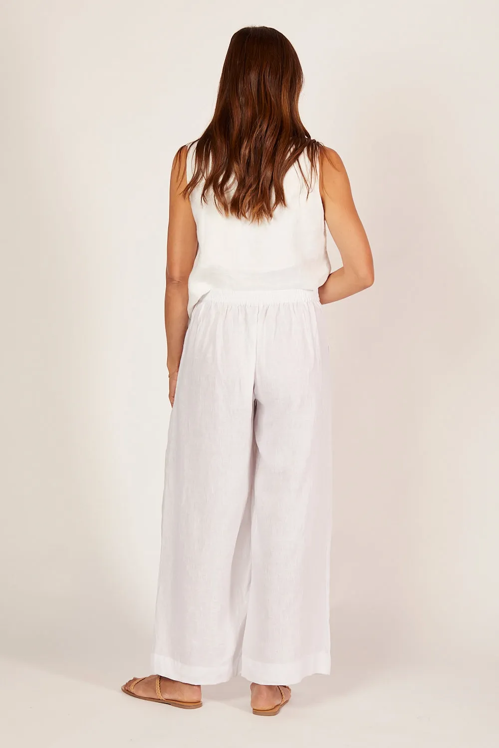 Ember Linen Cami in White Adrift