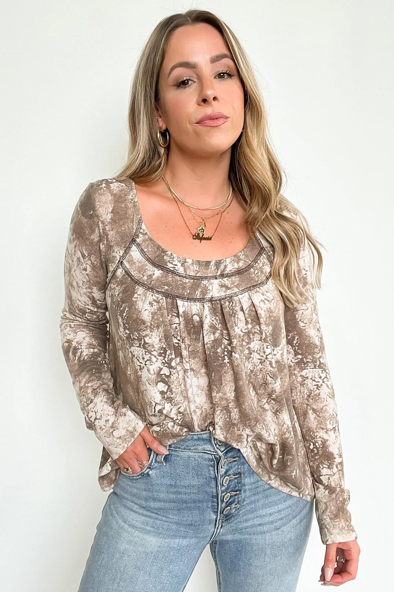 Evandyr Cloudwash Square Neck Flowy Top - FINAL SALE