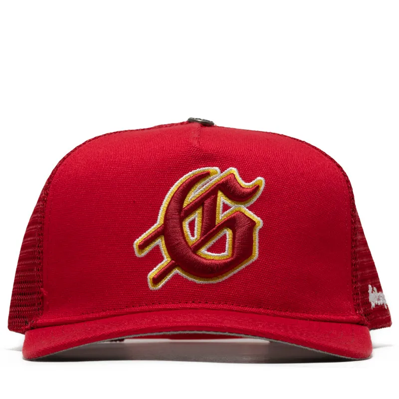 Godspeed New York GS Logo Trucker Hat - Red/Yellow