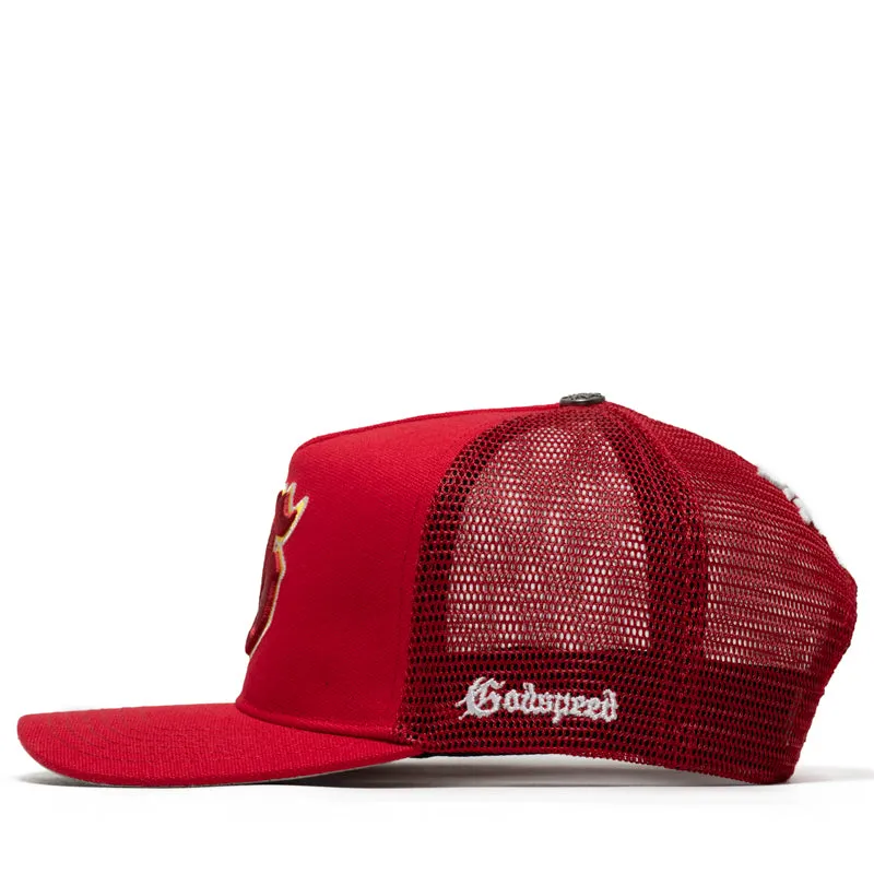 Godspeed New York GS Logo Trucker Hat - Red/Yellow