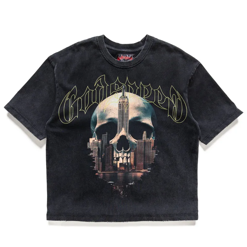 Godspeed New York Skyline Tee - Black Wash