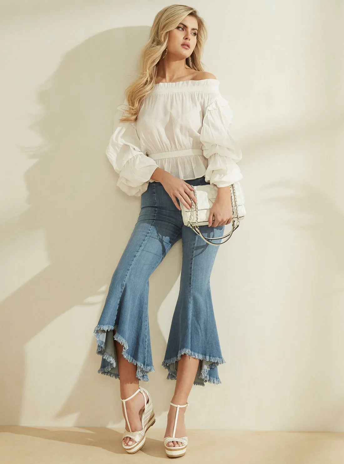 High-Rise Flare Denim Jeans in Sophia Wash Guess