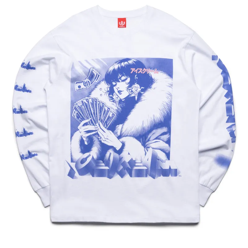Ice Cream Count Em L/S Knit Tee - White