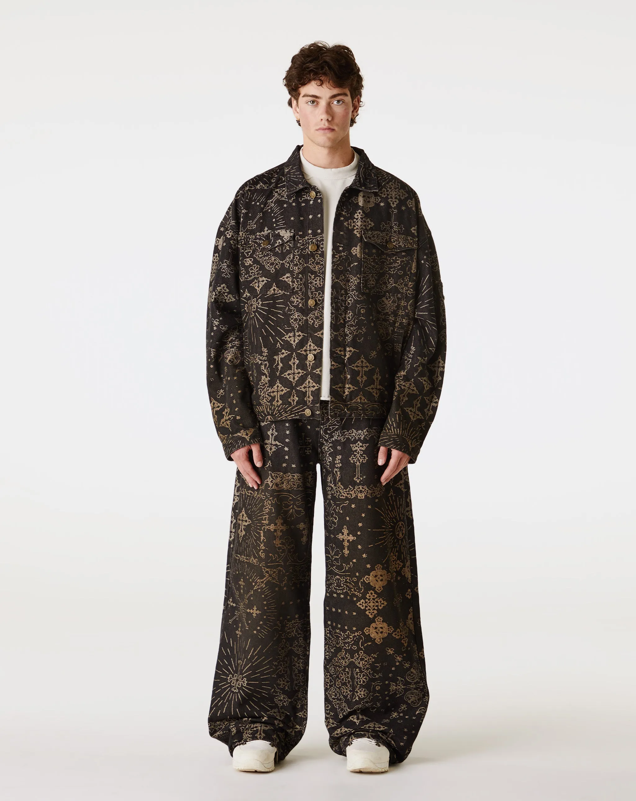 Jacquard Denim Pants