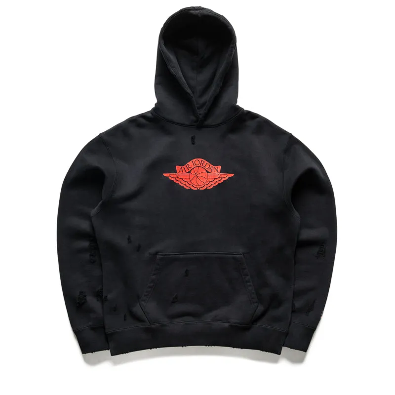 Jordan Rare Air Fleece Pullover Hoodie - Black/Chile Red