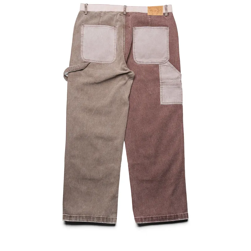 KidSuper Patchwork Face Double Knee Pant - Brown/Multi