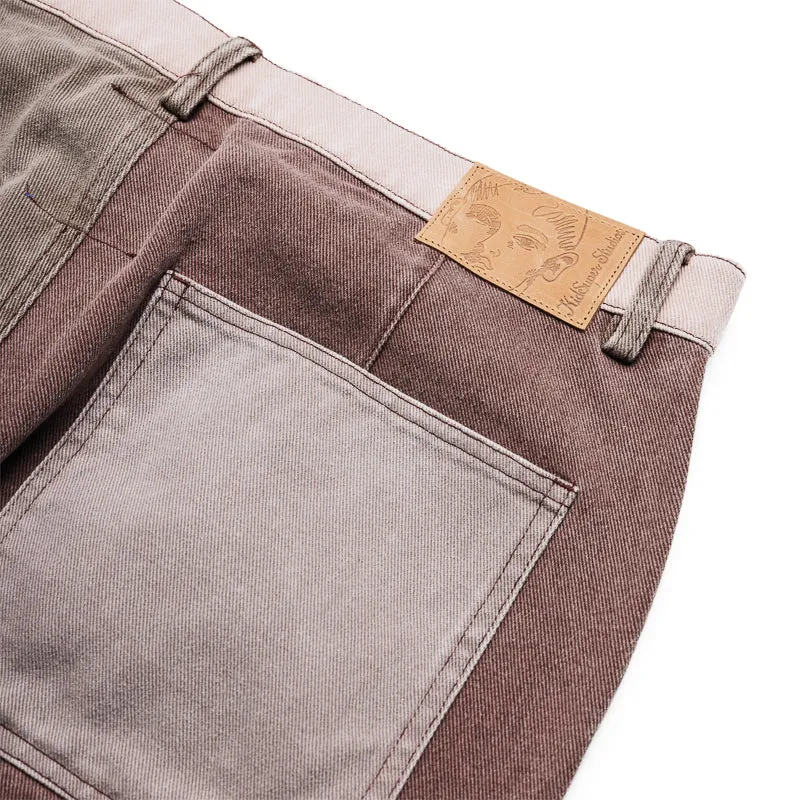 KidSuper Patchwork Face Double Knee Pant - Brown/Multi