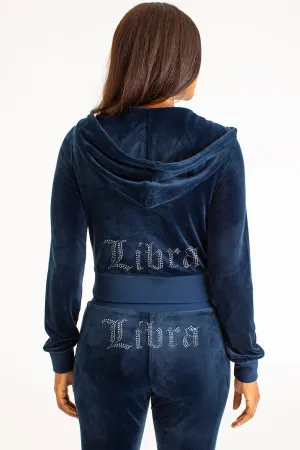Libra Customizable Big Bling Velour Hoodie Juicy Couture