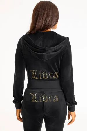 Libra Customizable Big Bling Velour Hoodie Juicy Couture