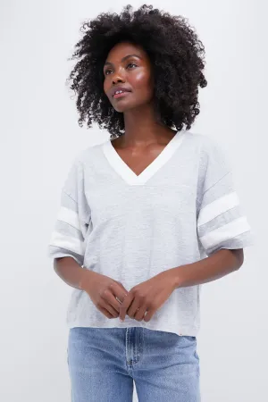 Light Grey Heather Sunwashed Slub Varsity Tee