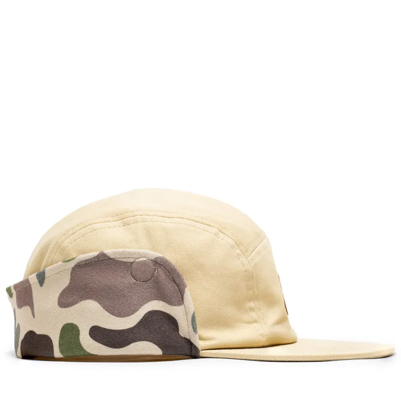 Malbon Golf Blind Ear Flap 5 Panel Hat - Sand