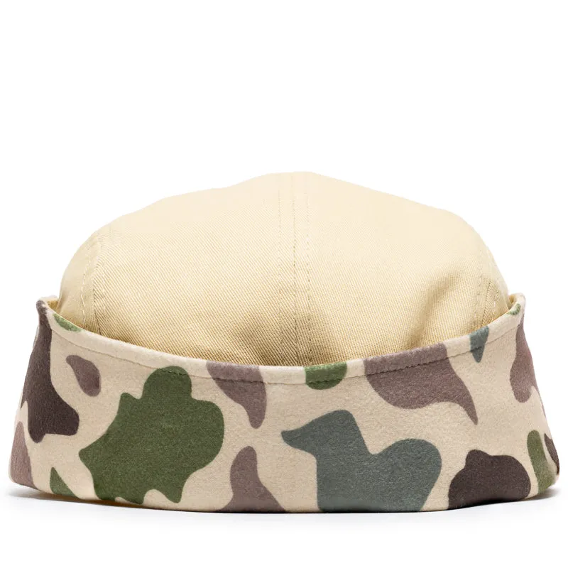 Malbon Golf Blind Ear Flap 5 Panel Hat - Sand