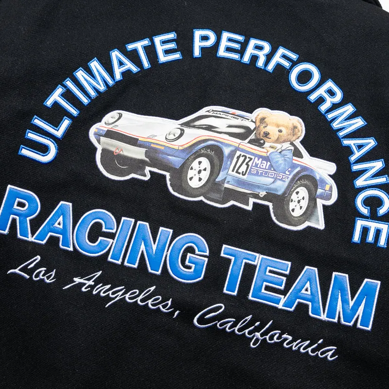Market Ultimate Rally Bear Varsity Jacket - Washed Black