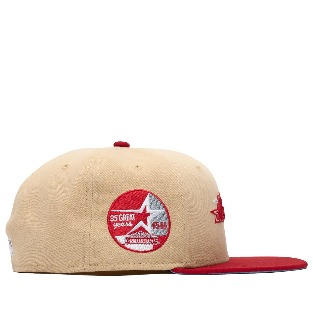 New Era x Politics Houston Astros 59FIFTY Fitted Hat - Vegas/Red