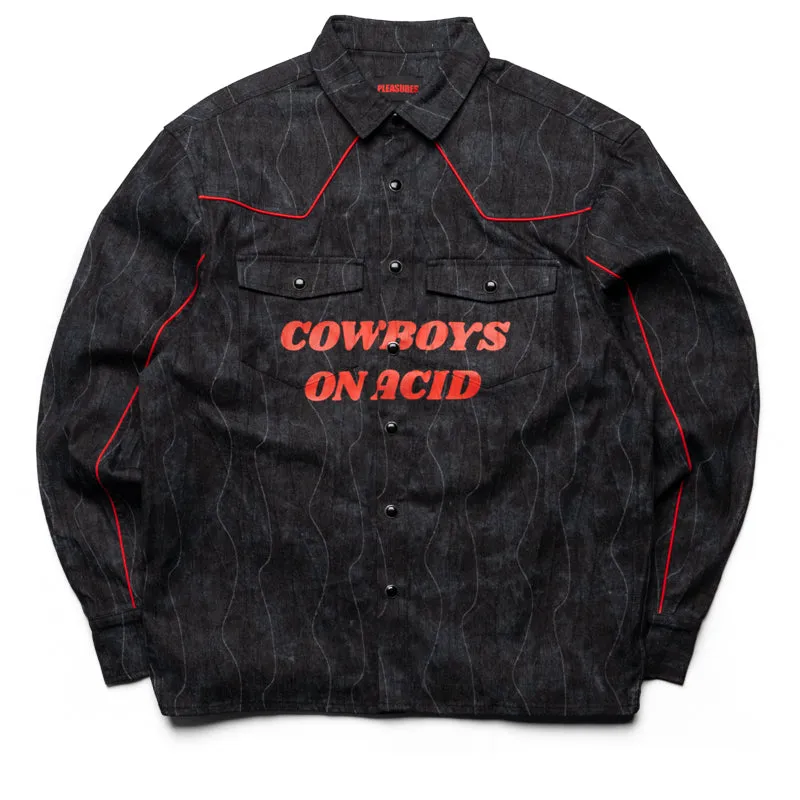 Pleasures Acid Cowboy Denim Shirt - Black