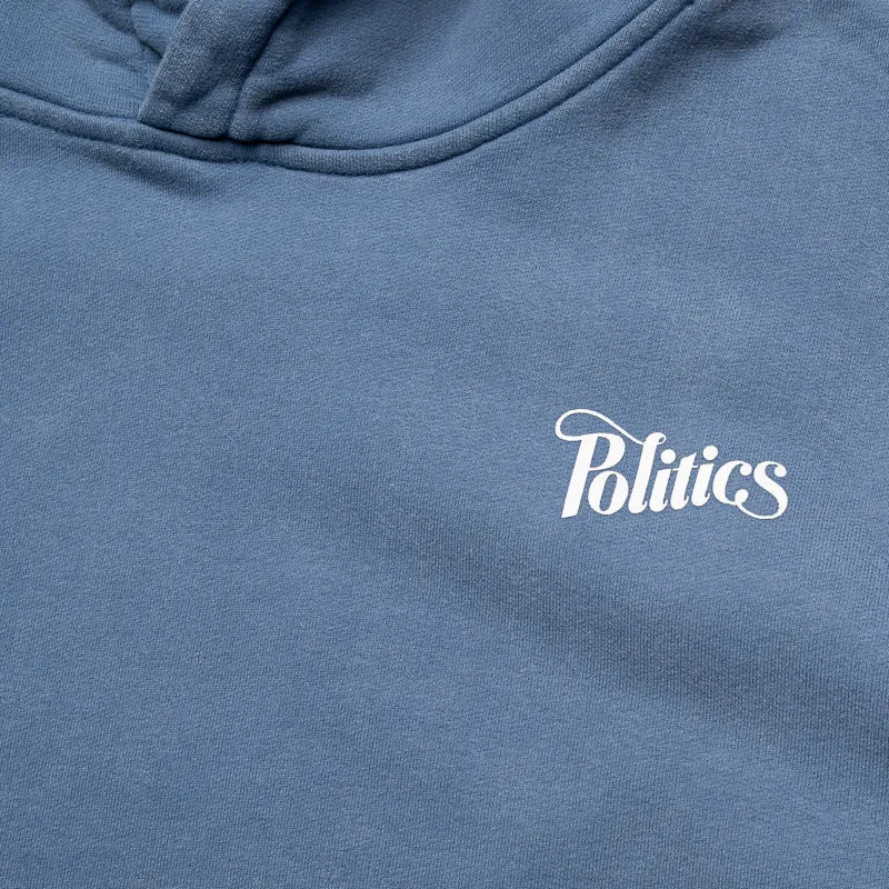 Politics Core Script Hoodie - Glacier Blue