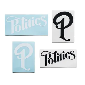 Politics Decals (4 Pack) - White/Black