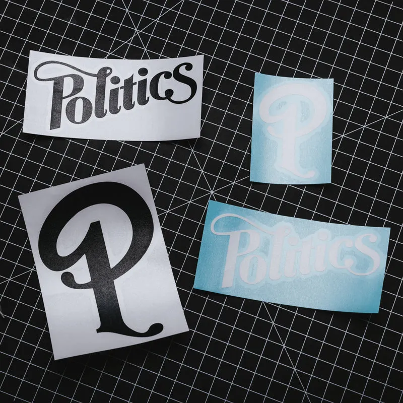 Politics Decals (4 Pack) - White/Black