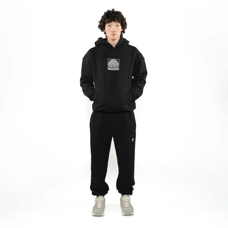 Politics Records Hoodie - Black