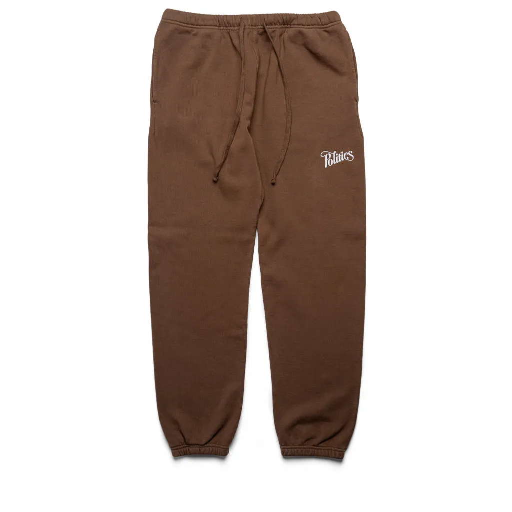 Politics Script Sweatpants - Hickory