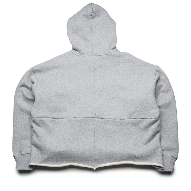 Purple Brand Distressed Cropped Hoodie - Grey