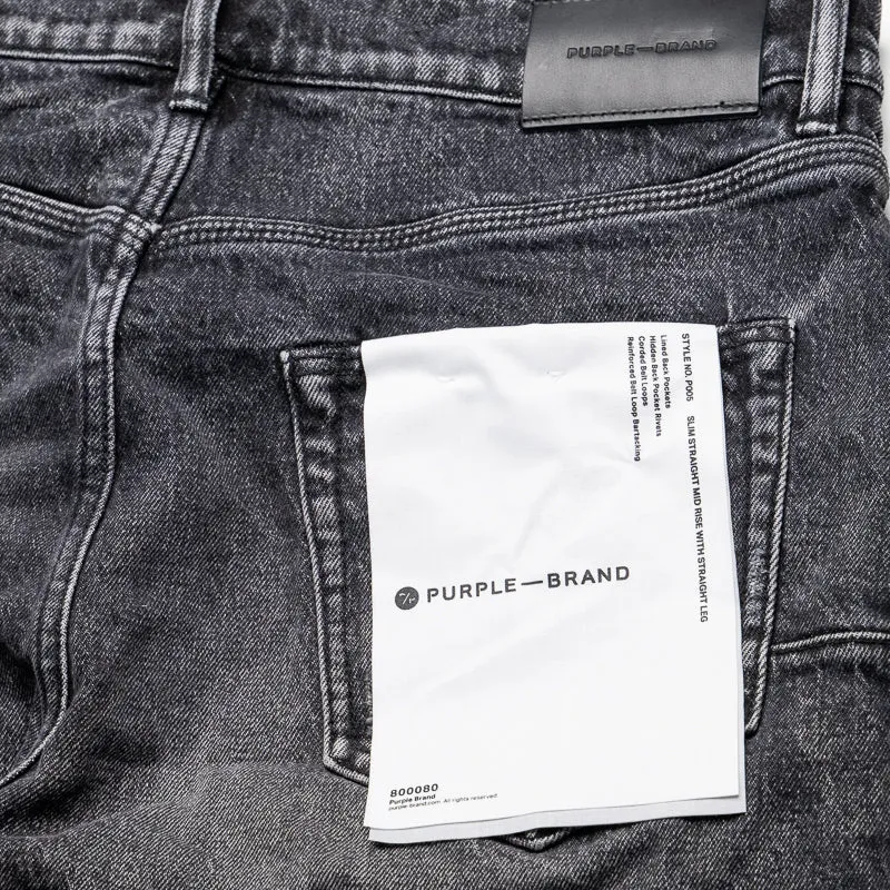 Purple Brand Mid Rise Slim Straight Leg Vintage Dirty Jean - Black