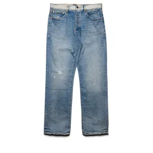 Purple Brand Mid Rise Straight Leg Basalt Distressed Jean - Light Indigo