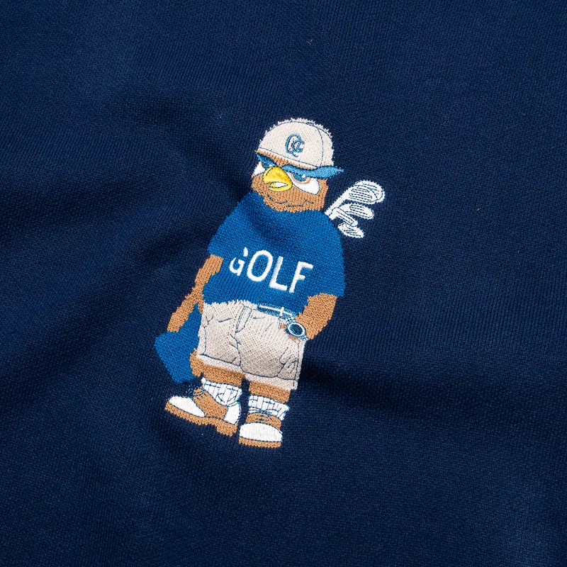 Quiet Golf QG Owl Cotton Sweater - Navy