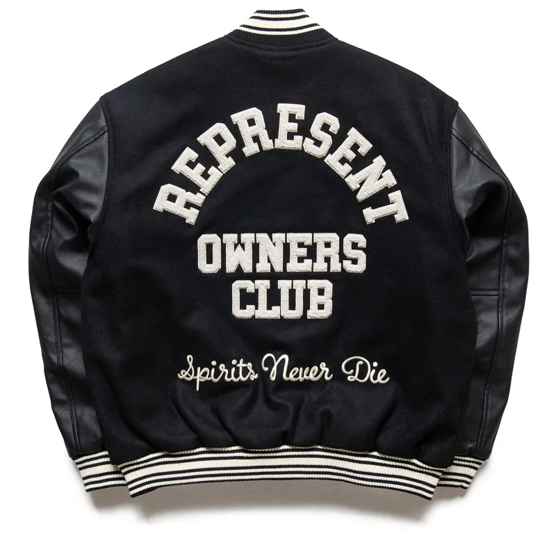Represent Owners Club Varsity Jacket - Black