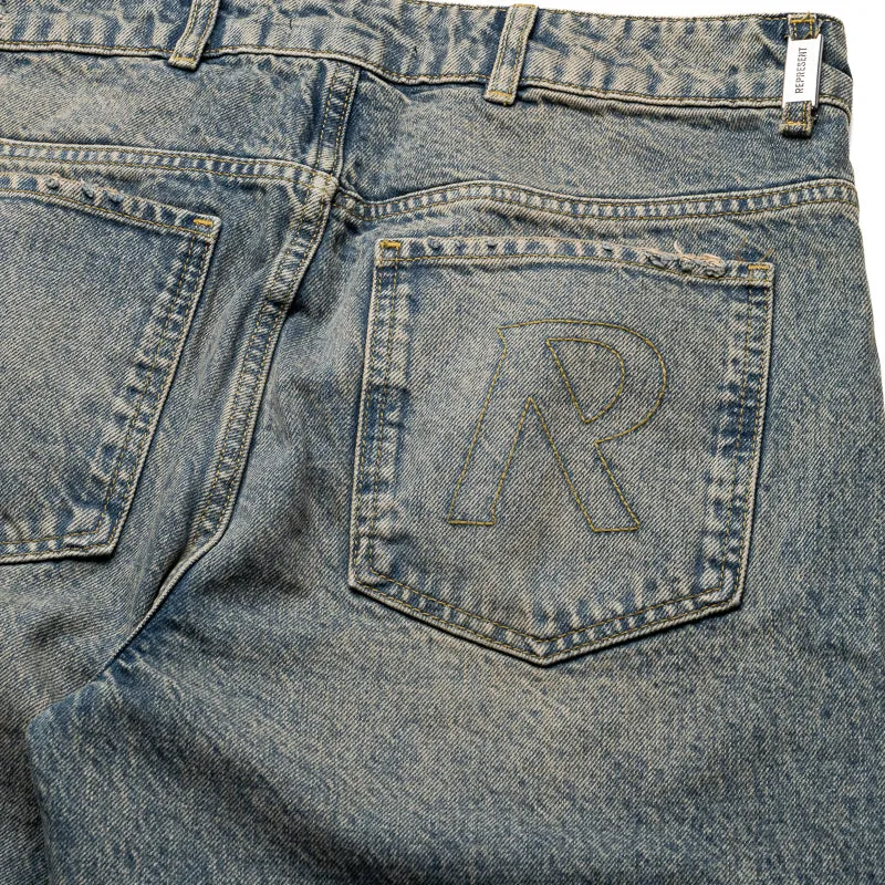 Represent R2 Denim Pants - Blue/Cream