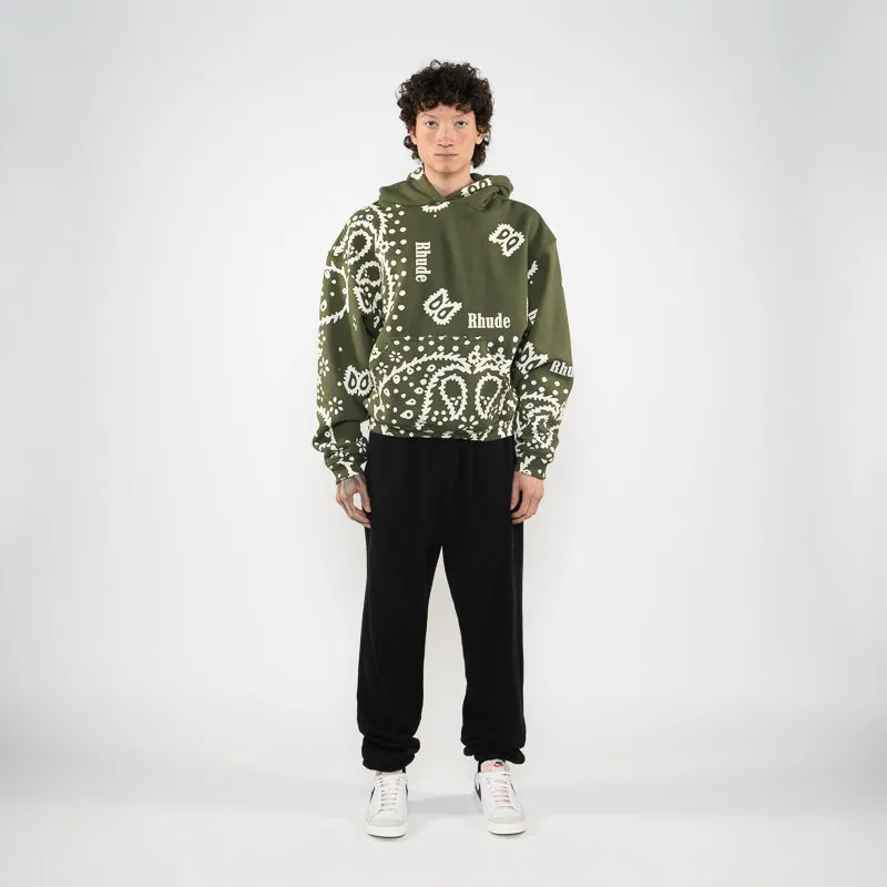 Rhude Bandana Hoodie - Olive