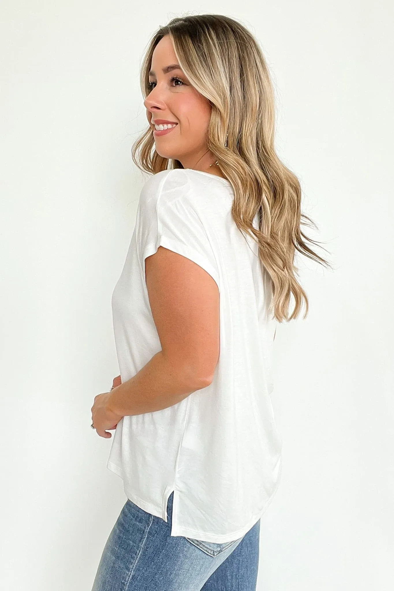 Rosha Scoop Neck Short Sleeve Top - FINAL SALE