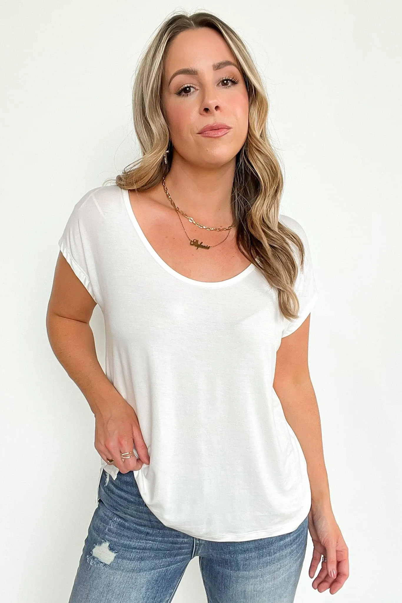 Rosha Scoop Neck Short Sleeve Top - FINAL SALE