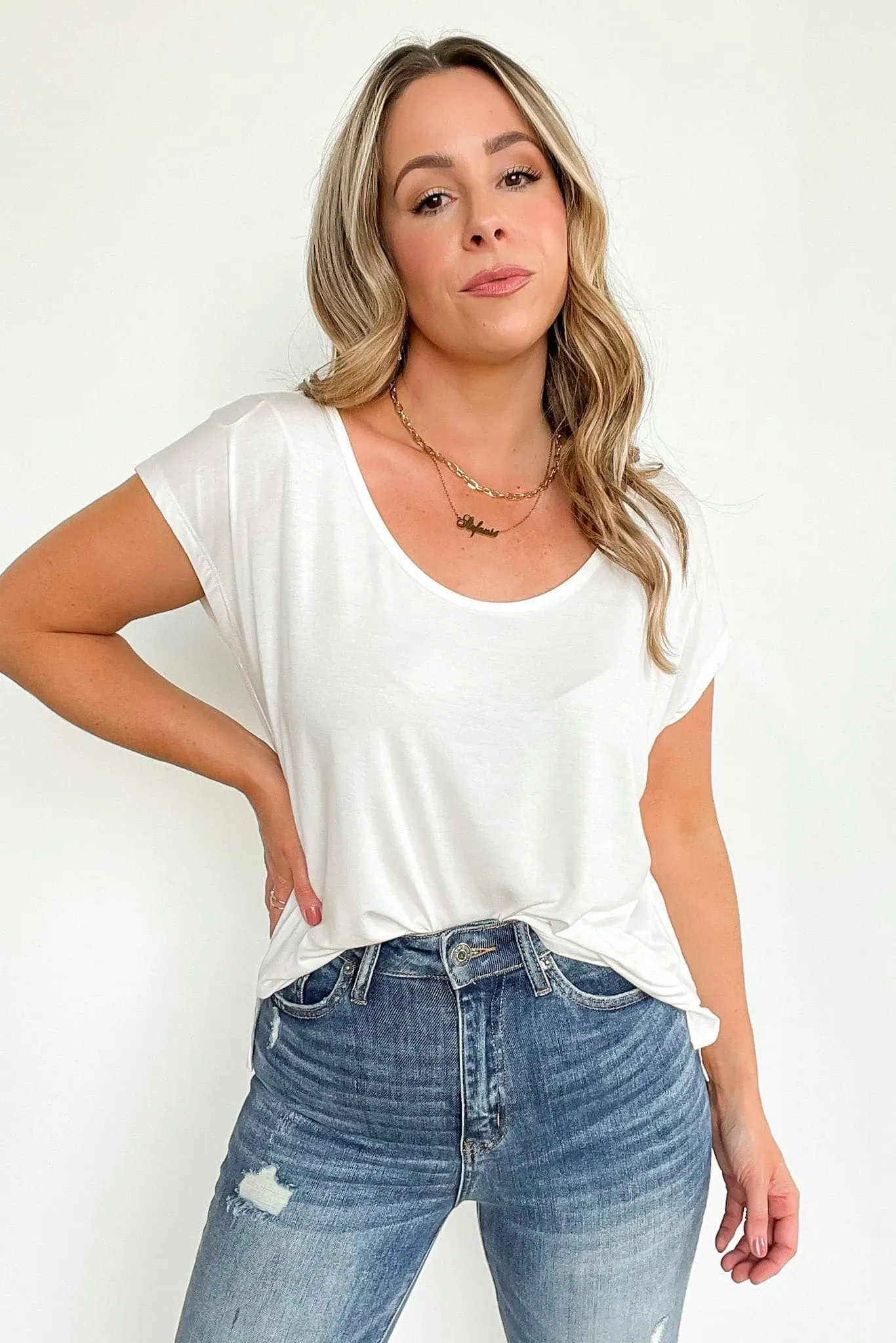 Rosha Scoop Neck Short Sleeve Top - FINAL SALE