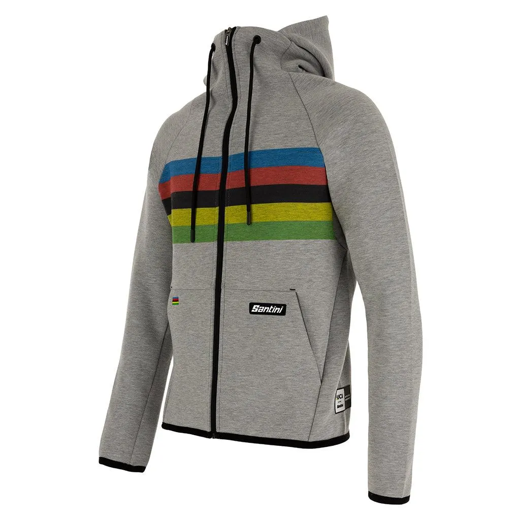 Santini UCI Official Iride Unisex Cycling Hoodie (Grey)