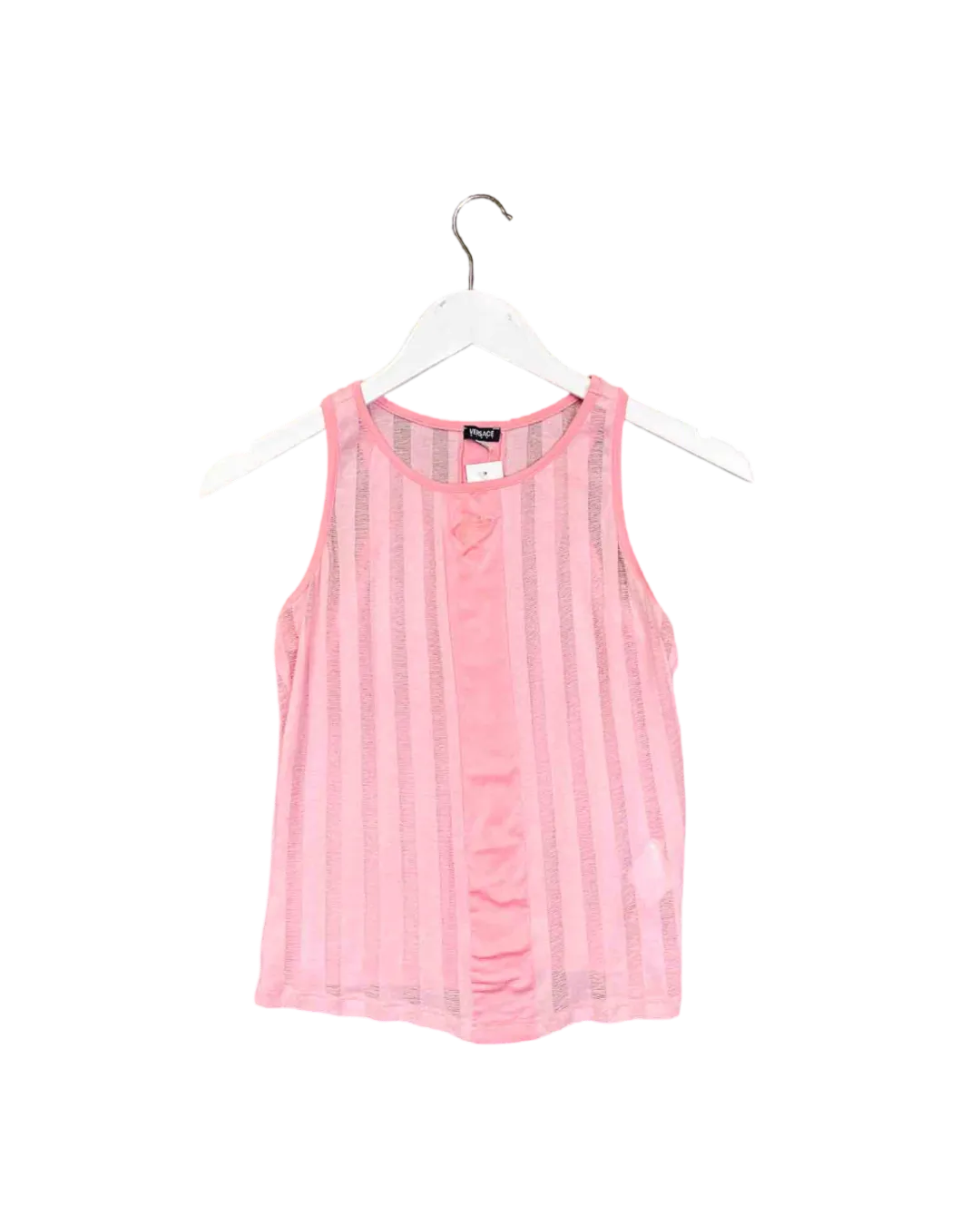 Size L | Versace Sport Striped Mesh Tank